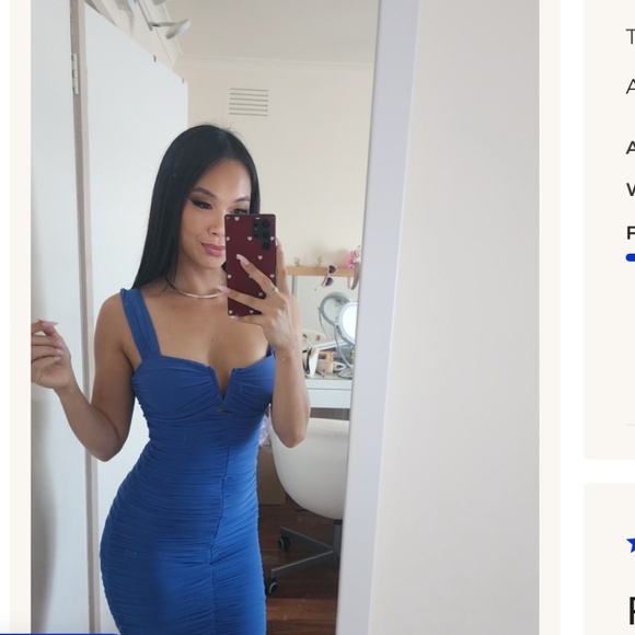 NADIA RUCHED FISHTAIL MAXI DRESS BLUE- Must have Wedding Guest Dress!! - Picture 3 of 8